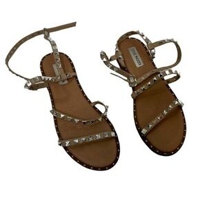 Color Line Trapp Steve Madden | Shoes | Steve Madden Skyler Tan Studded Gladiator ...